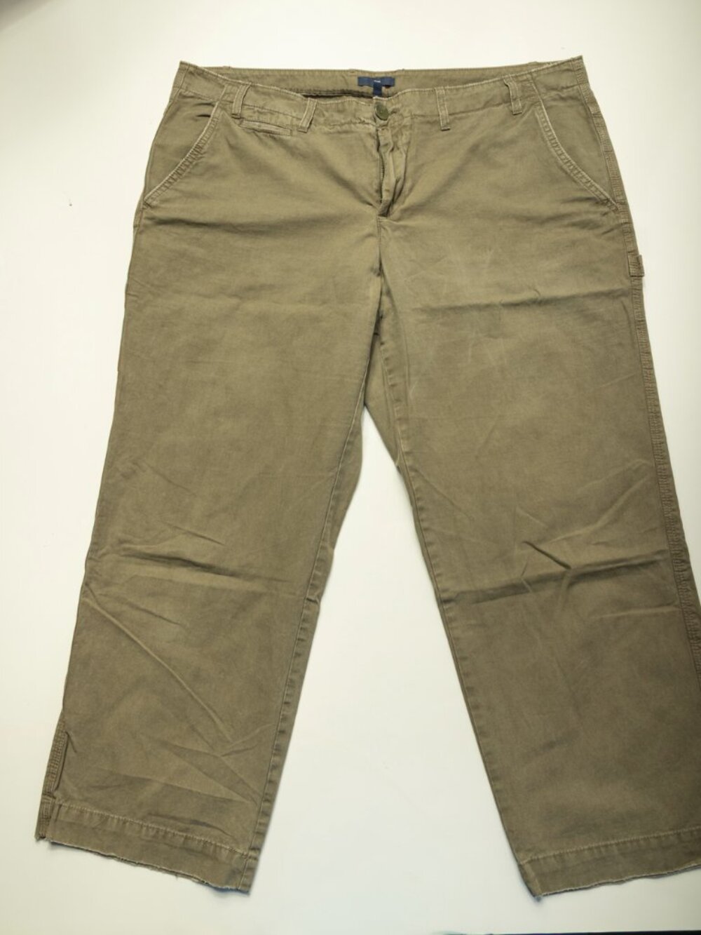 Gap Cropped Carpenter Pants Olive Khaki Utility Women's Size 16